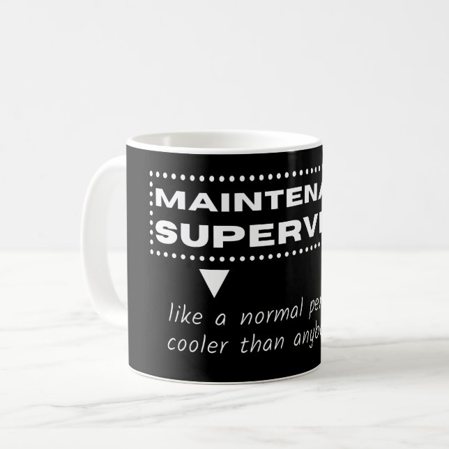 Underhållsövervakare, roliga jobbofferter kaffemugg (Framsida vänster)