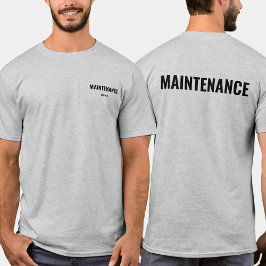 Underhållspersonal Skjorta Personlig Namn T Shirt