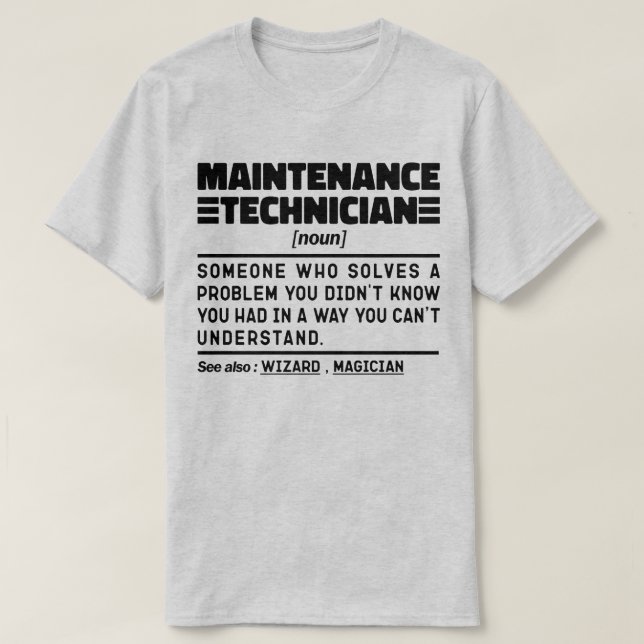 Underhållstekniker Noun Handyman Specialist T Shirt (Design framsida)