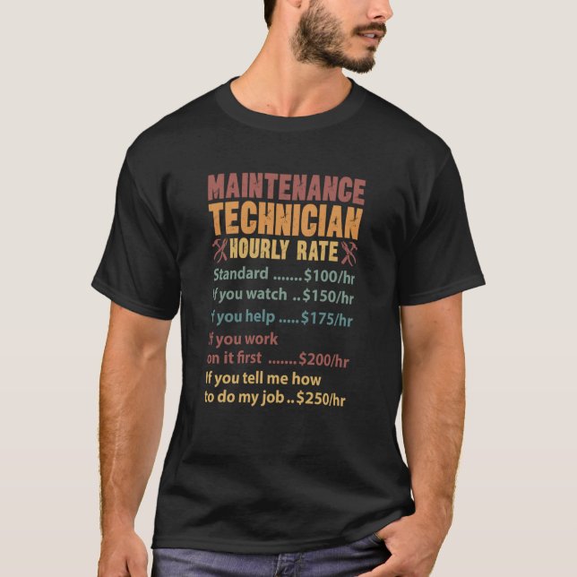 Underhållstekniker Timlön Underhållstekniker T Shirt (Framsida)