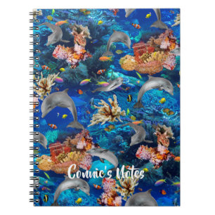 Underhavs-delfiner Koral Reef Writing Journal Anteckningsbok