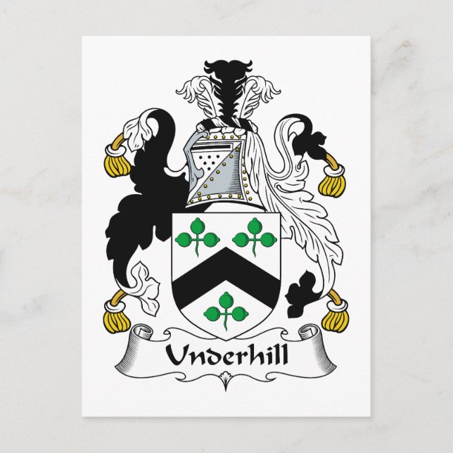 Underhill Family Crest Vykort (Framsida)