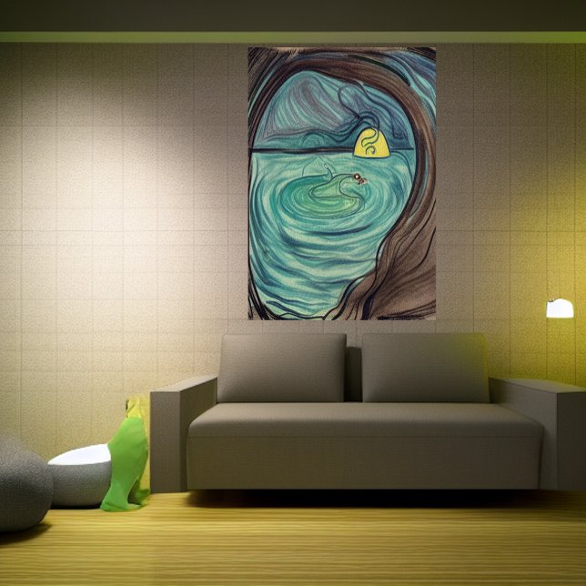 Underjorden sjö | AI Art Poster (Skapare uppladdad)