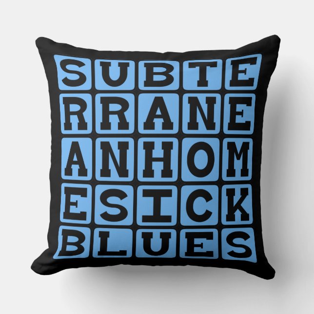 Underjordisk hemlängtan blues kudde (Framsida)