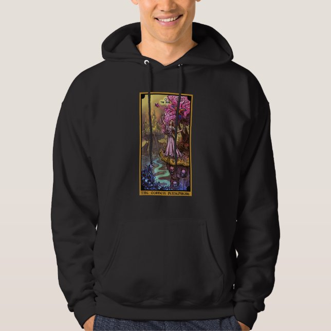 Underjordsgudinnan The Fool Tarotkort Pagan W Hoodie (Framsida)