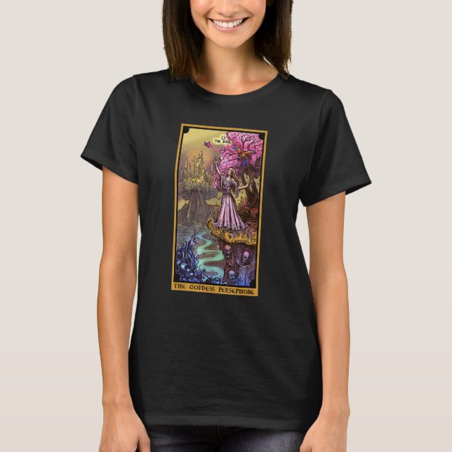 Underjordsgudinnan The Fool Tarotkort Pagan W T Shirt (Framsida)