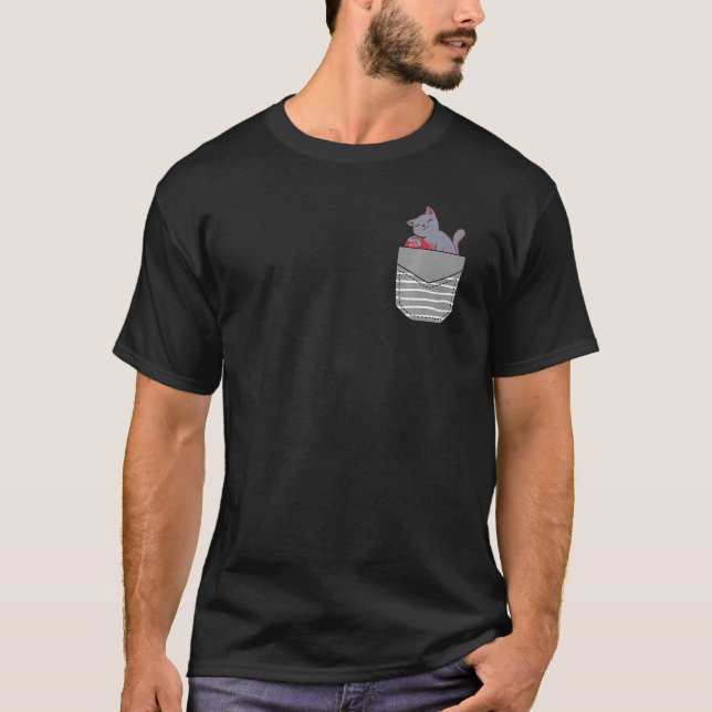 Underjordstärningar Katt Rollspel I Fickan T Shirt (Framsida)