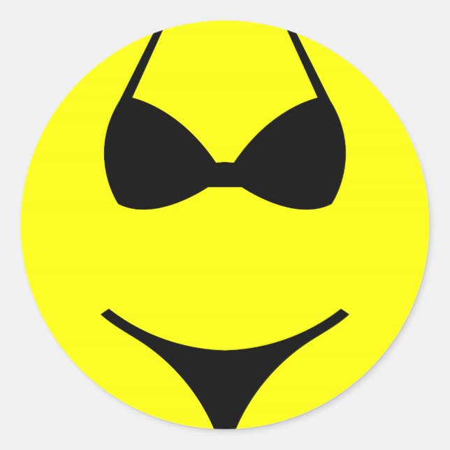 underkläder ansikte runt klistermärke (Framsida)