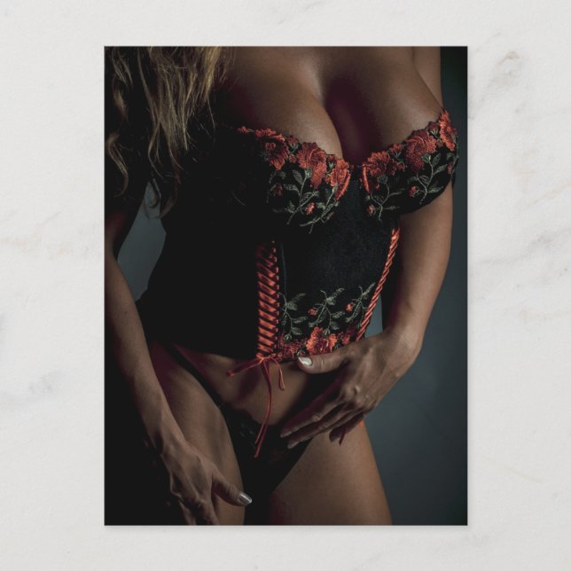 Underkläder Modell Foto Postkort Vykort (Framsida)