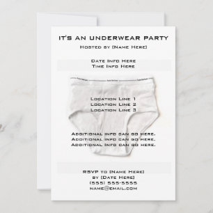 Underkläder Party Inbjudningskort