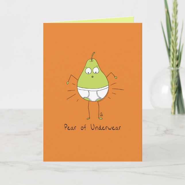 Underkläder - Pear Pun Card Kort (Framsida)