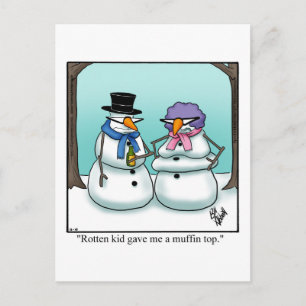 Underkort för Snögubbe Humor Helgdag Helg Vykort