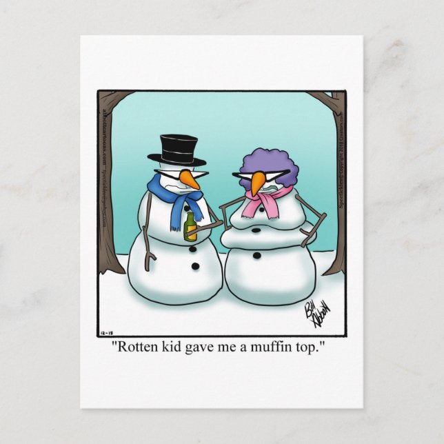 Underkort för Snögubbe Humor Helgdag Helg Vykort (Framsida)