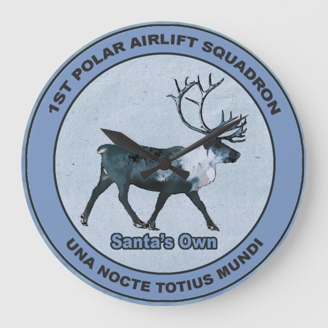 Underkuvade Santas 1st polara luftbroSqdn - Stor Klocka (Framsida)