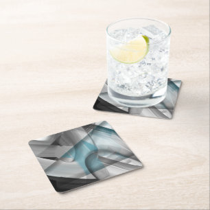 Underlägg Abstrakt Trend Insida Decor Blue Ocean Papper Kvadrat