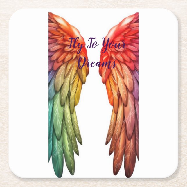 Underlägg Angel Vingar Barware Angelic Vibes Papper Kvadrat (Framsidan)