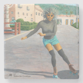 Underlägg av Alien Woman Roller Skating Fantasy St