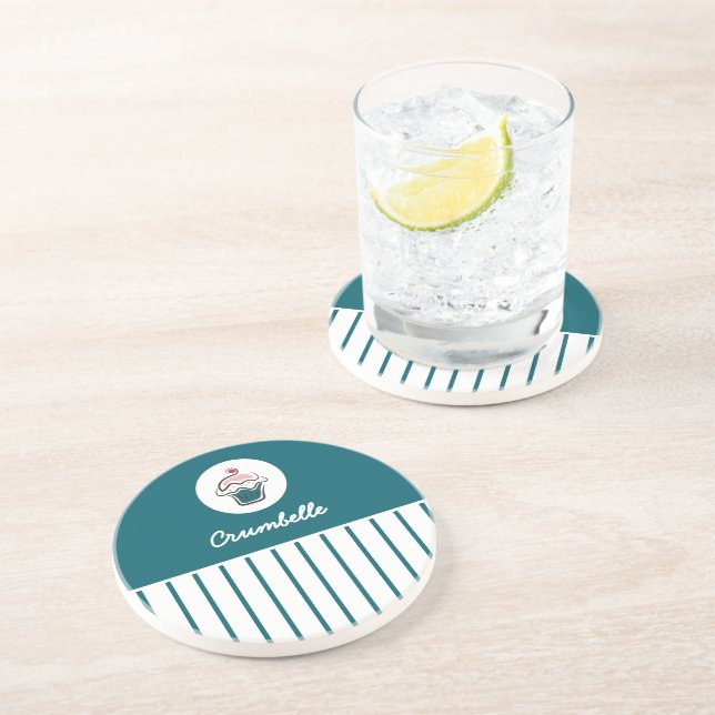 Underlägg av anpassningsbar Stripe Cupkaka Bakery  (Sidan)