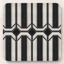 Underlägg av Art Deco Black och Silver
