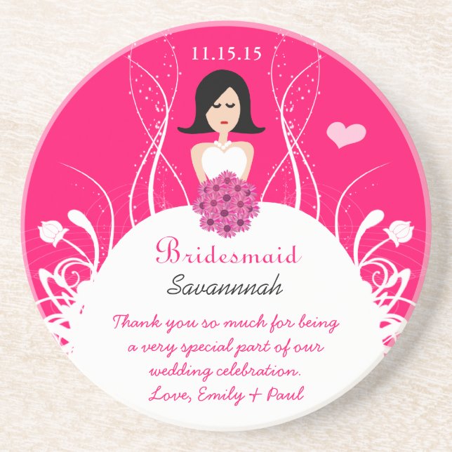 Underlägg av Black Side Part Bridesmaid Bröllop Go (Framsidan)