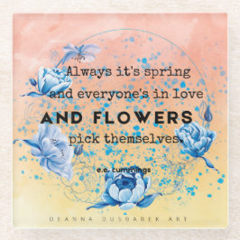 Underlägg av blommat glas