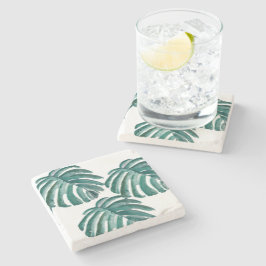 Underlägg av botaniskt Löv vattenfärgsstenstenston