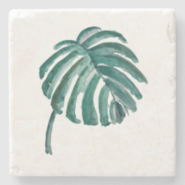 Underlägg av botaniskt Löv vattenfärgsstenstenston