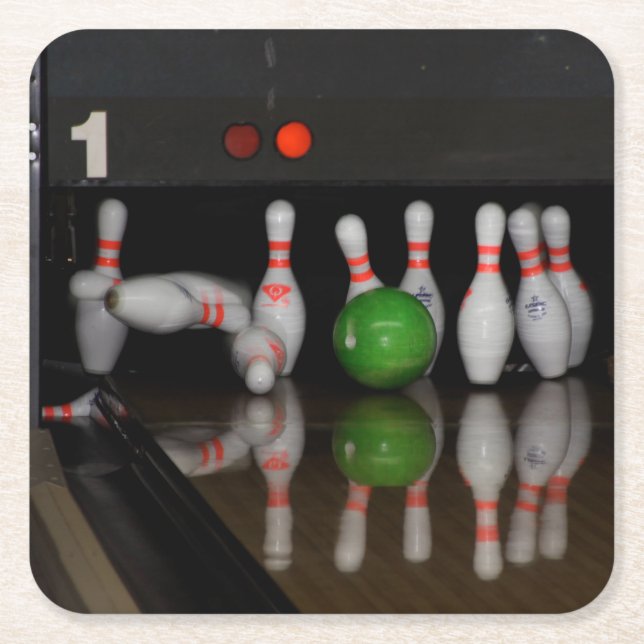 Underlägg av Bowling Drink Papper Kvadrat (Framsidan)