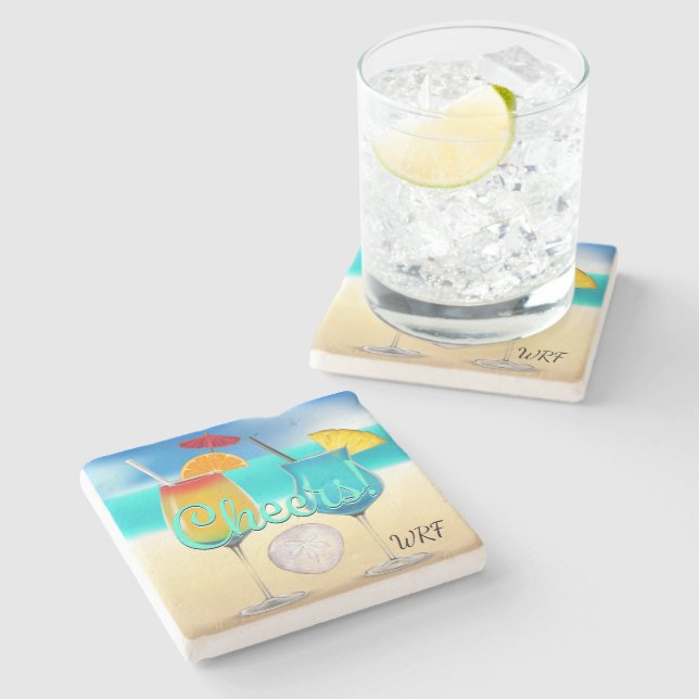 Underlägg av Cocktails Beach Monogram (Sidan)