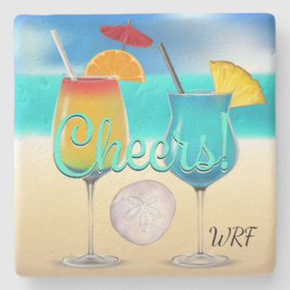 Underlägg av Cocktails Beach Monogram
