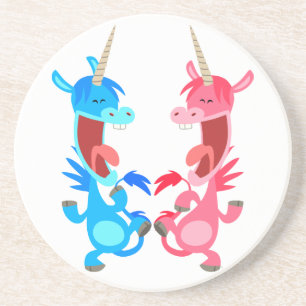 Underlägg av Cute Tecknad Dancing Unicorns