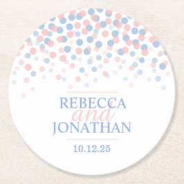 underlägg av den blå pricken bröllop i ro kvarts