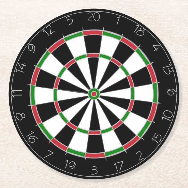 Underlägg av Drinking Game Dart Board Papper Rund (Framsidan)
