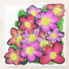 Underlägg av färgade Rosa Flowers