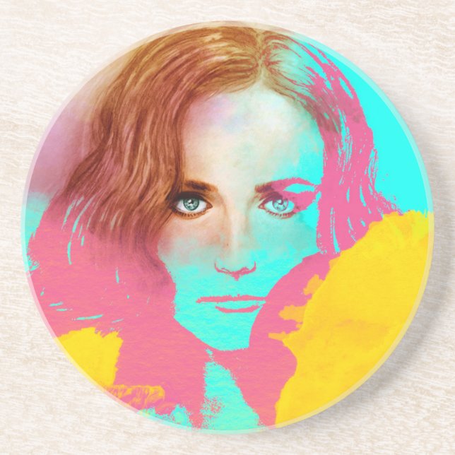 Underlägg av färgstark Abstrakt, popup-kvinna, San Sandsten (Framsidan)