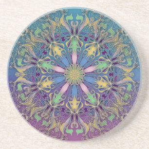 Underlägg av färgstarka mandala Sandstone