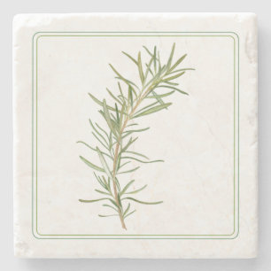 UNDERLÄGG av FÄRSK ROSEMARY Marble Stone (-text)