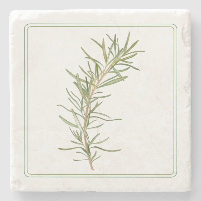 UNDERLÄGG av FÄRSK ROSEMARY Marble Stone (-text) (Framsidan)