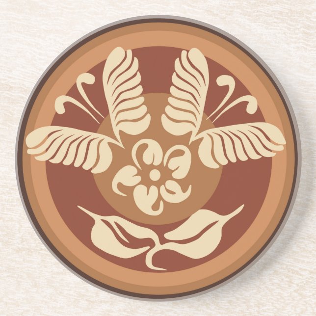 Underlägg av fjäril Latte Art (Framsidan)