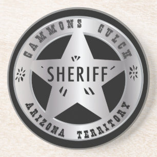 Underlägg av Gammons Gulch Sheriffs Badge Sandsten