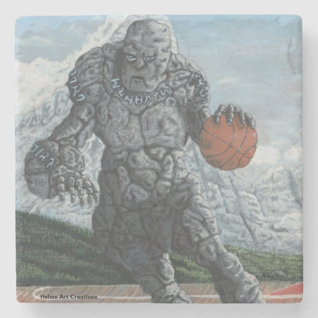 Underlägg av Golem Pay Basketball Fantasy Art Ston (Framsidan)