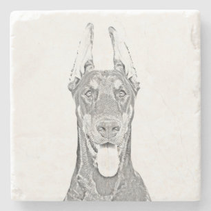Underlägg av Gorgous Pencil Doberman Pinscher Marb