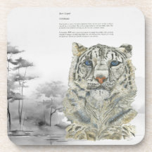 Underlägg av hotat handmålat Skriv ut Snö Leopard