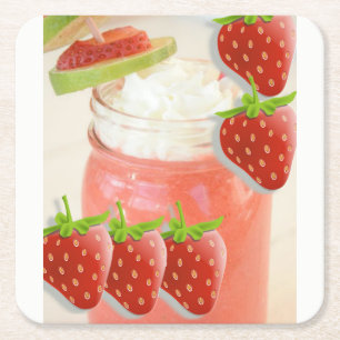 Underlägg av jordgubbe Daquiri Papper Kvadrat