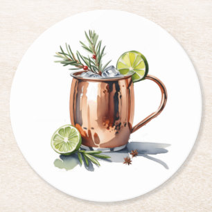 Underlägg av Julberry Moskva Mule Cocktail Papper Rund