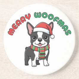 Underlägg av julboston Terrier: Merry Woofmas
