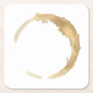 Underlägg av kaffestreck, vattenfärg