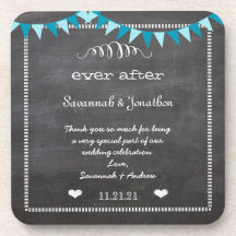 Underlägg av kalkboard Bride & Groom Bröllop