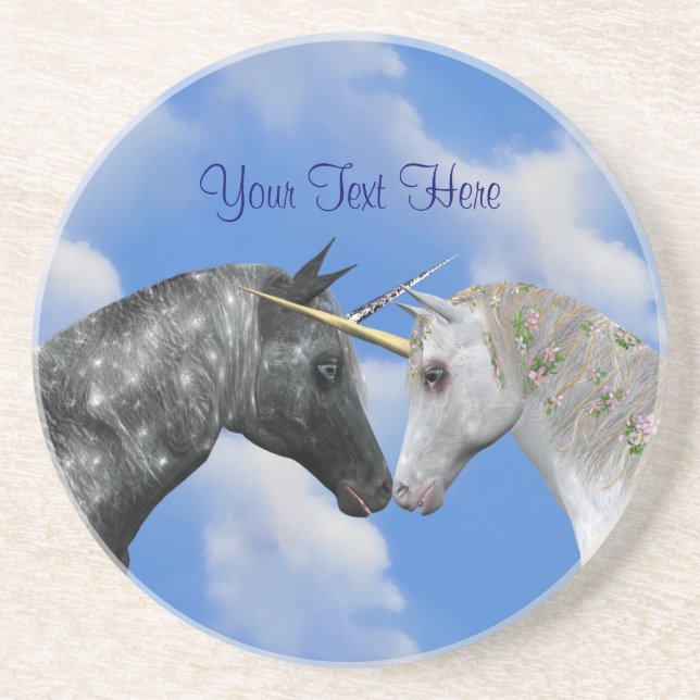 Underlägg av Kissing Unicorns Fantasy Horse Drink  (Framsidan)