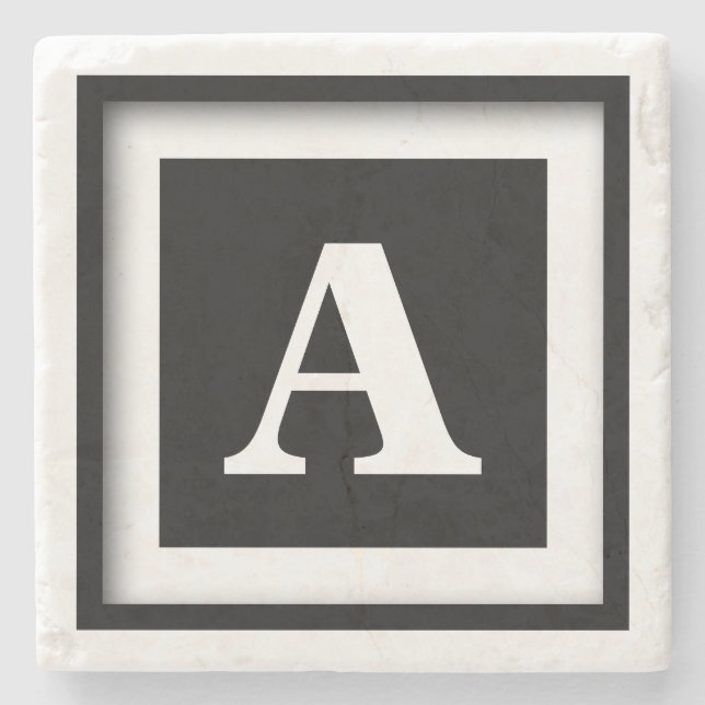 Underlägg av markton i monogram med anpassningsbar (Framsidan)